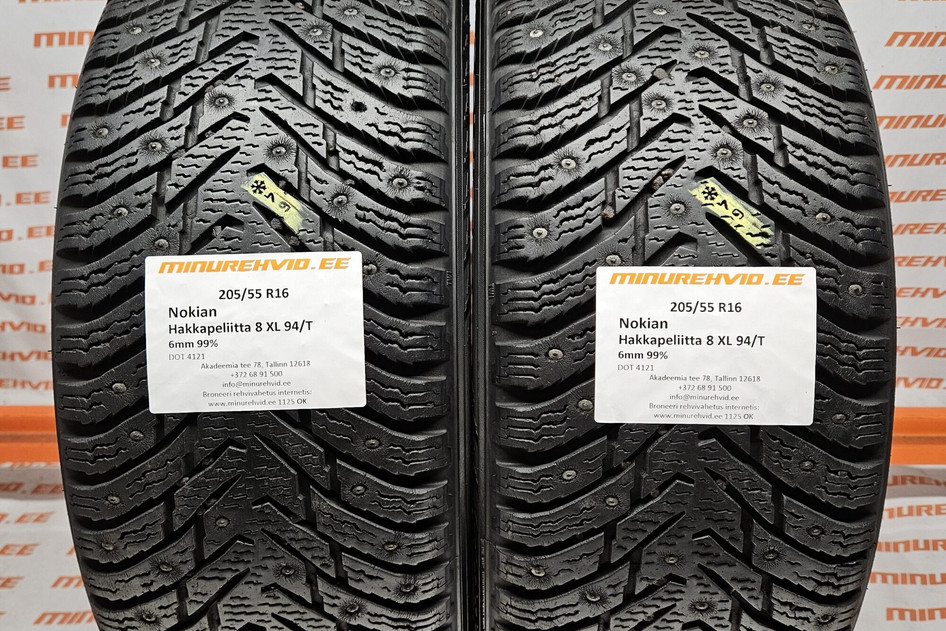 Lietots studded tire 205/55R16 Nokian Hakkapeliitta 8 XL 94/T 4121