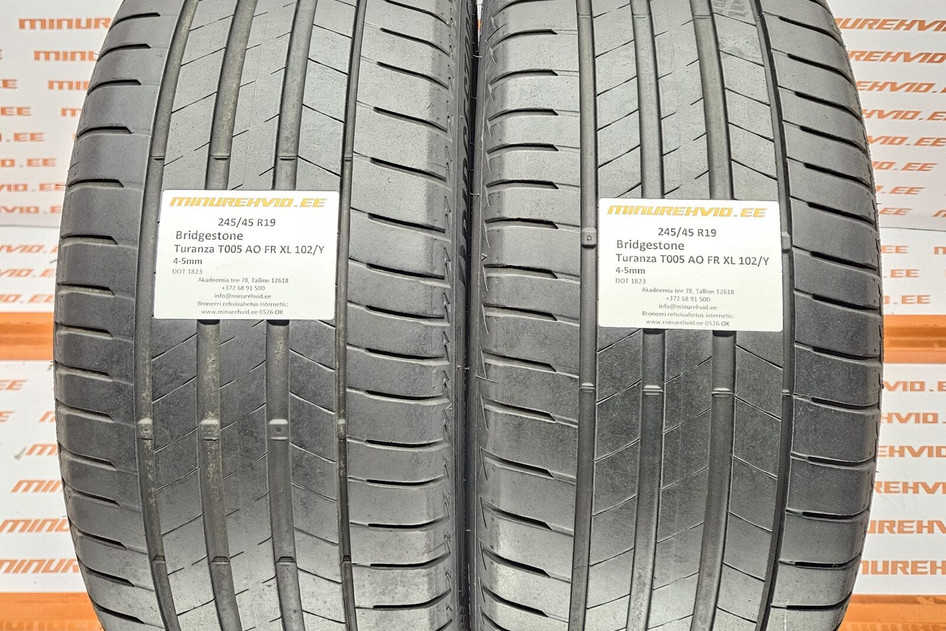 Kasutatud suverehv 245/45R19 Bridgestone Turanza T005 AO FR XL 102/Y 2x21 2x1823