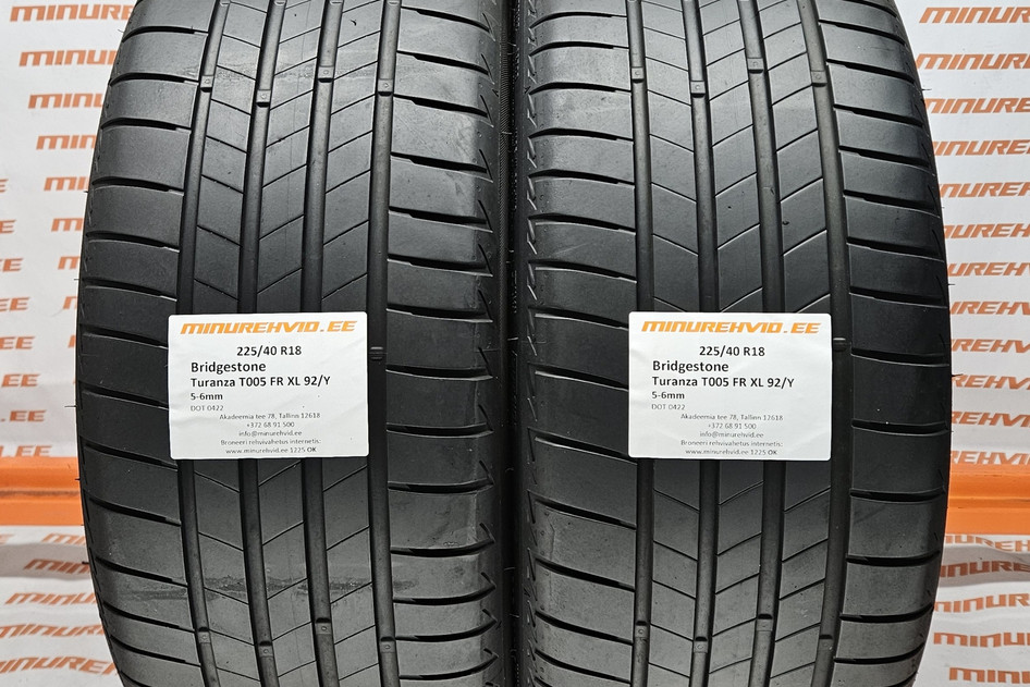 Used summer tire 225/40R18 Bridgestone Turanza T005 FR XL 92/Y