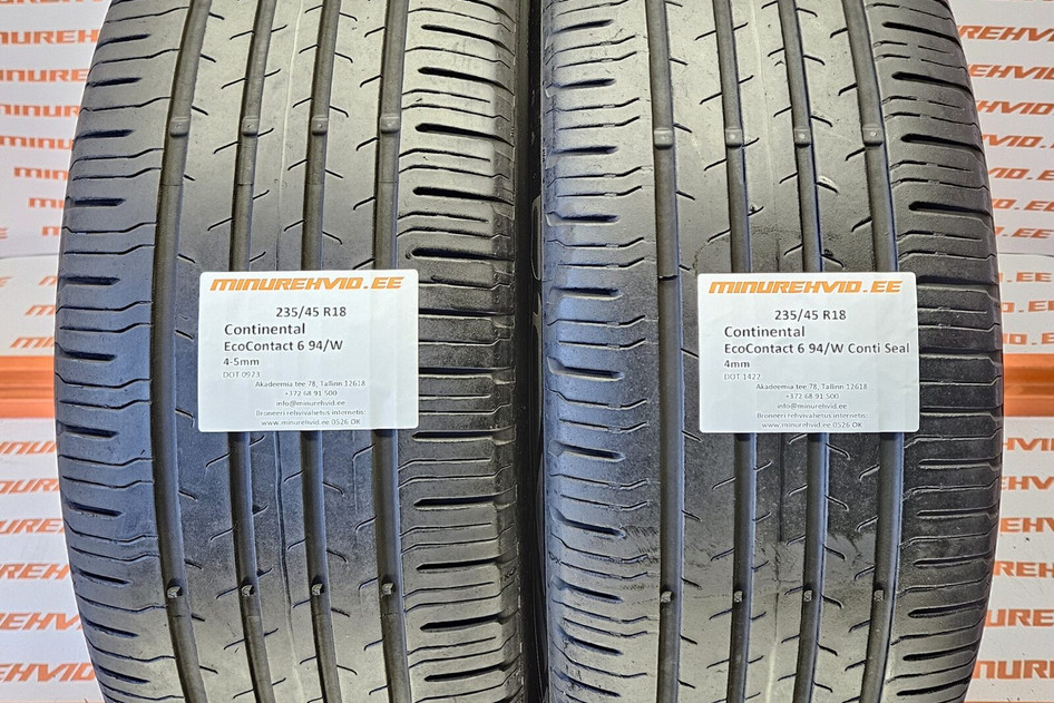 Kasutatud suverehv 235/45R18 Continental EcoContact 6 94/W 0923 + 1xContiSeal 1422
