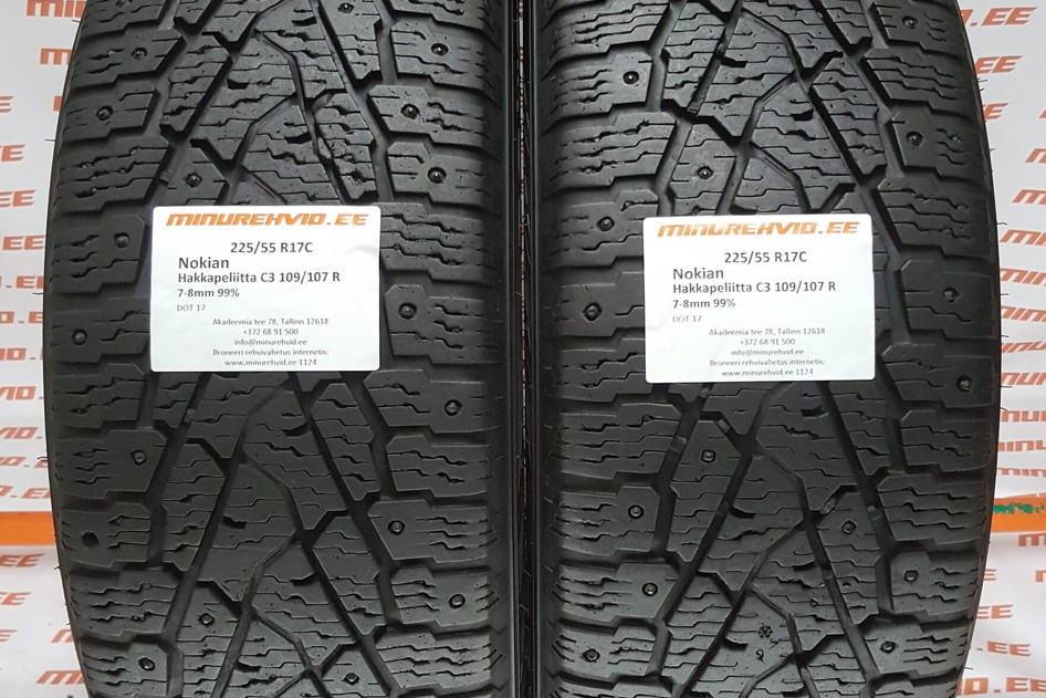 Used studded tire 225/55R17 Nokian Hakkapeliitta C3 109/107 R