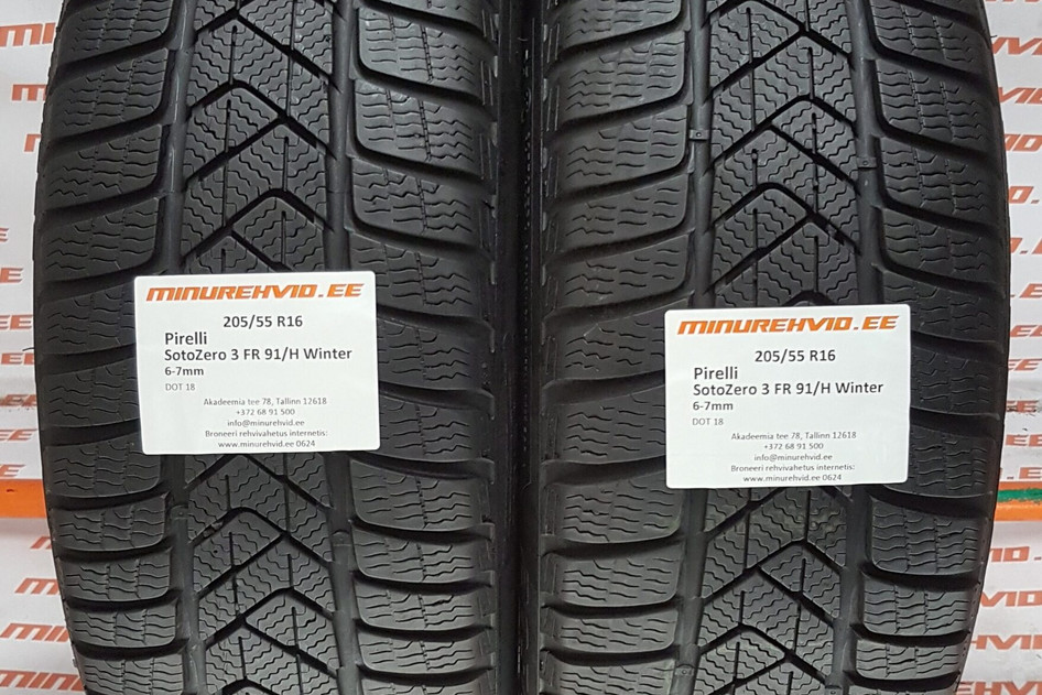 Used studless winter tire 205/55R16 Pirelli SottoZero 3 FR 91/H