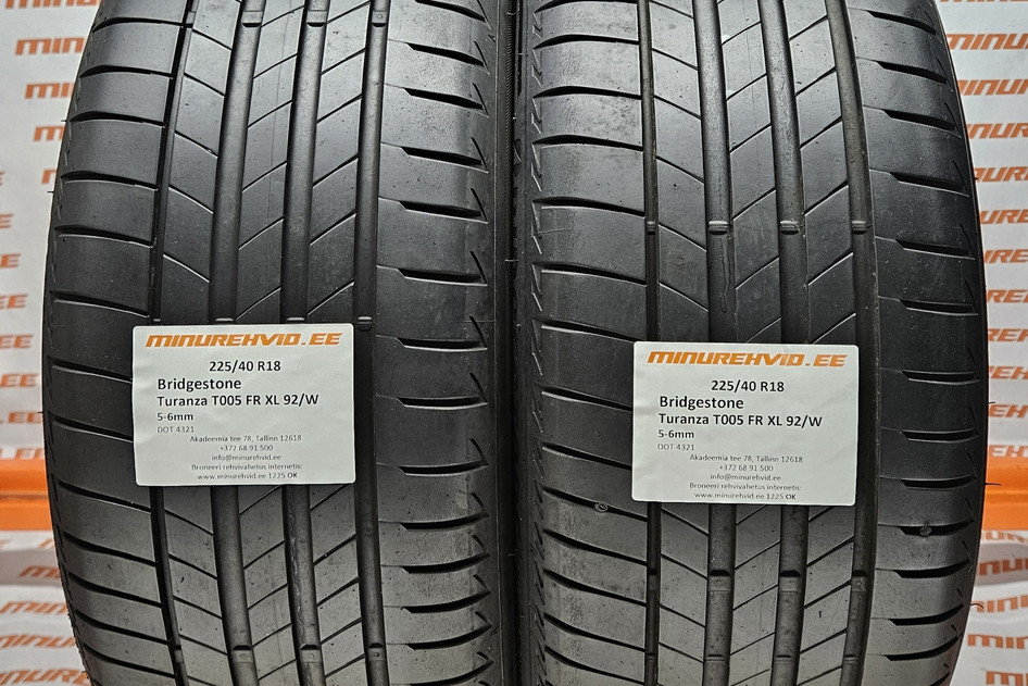 Used summer tire 225/40R18 Bridgestone Turanza T005 FR XL 92/W
