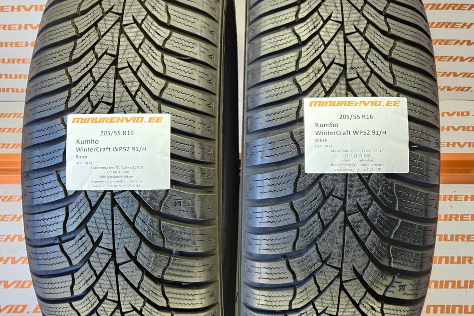 Kasutatud lamellrehv 205/55R16 Kumho WinterCraft WP52 91/H