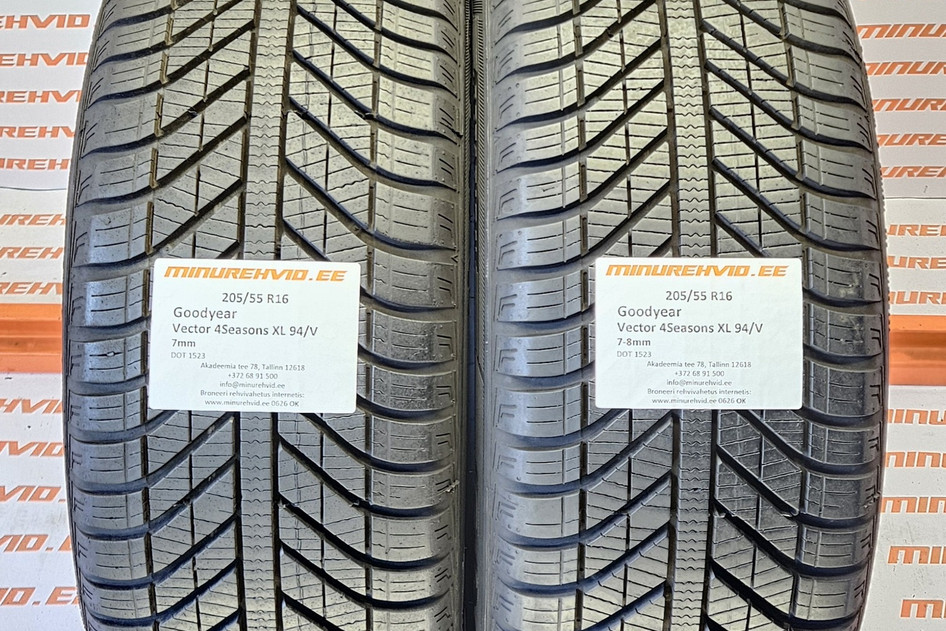 Kasutatud lamellrehv 205/55R16 GoodYear Vector 4Seasons XL 94/V 2x0524 2x1523