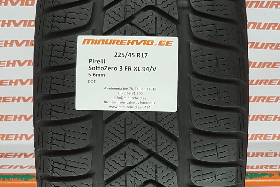 Used studless winter tire 225/45R17 Pirelli SottoZero 3 FR XL 94/V