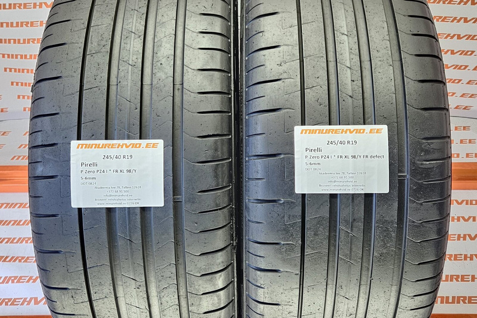 Used summer tire 245/40R19 Pirelli P Zero PZ4 I * FR XL 98/Y 1xFR defect