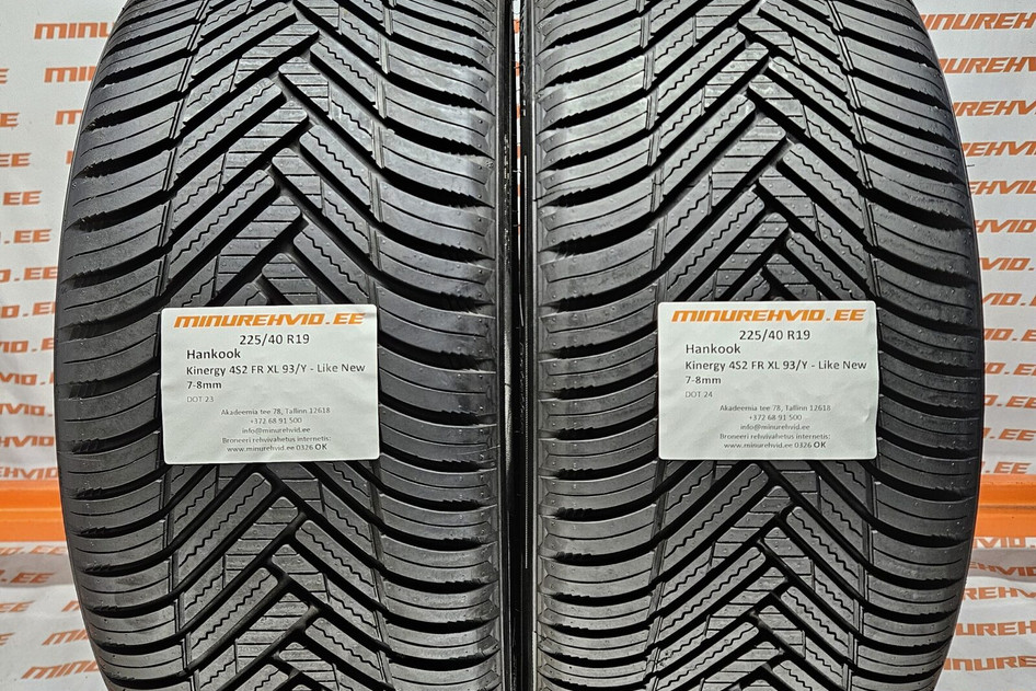 Used studless winter tire 225/40R19 Hankook Kinergy 4S2 FR XL 93/Y - Like New