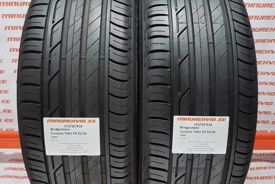 Used summer tire 215/50R18 Bridgestone Turanza T001 FR 92/W.