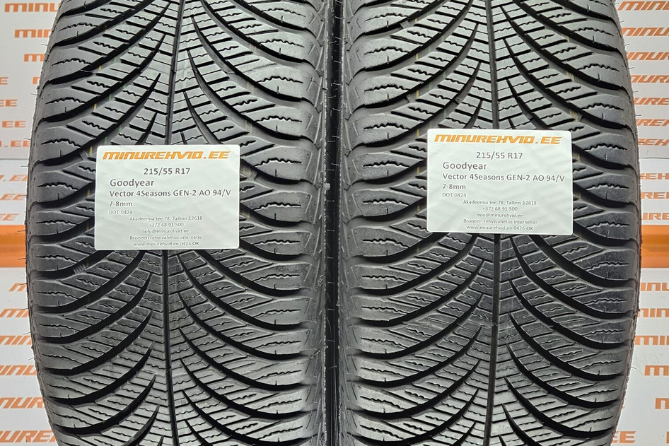 Подержанный нешипованная шина 215/55R17 GoodYear Vector 4Seasons GEN-2 AO 94/V