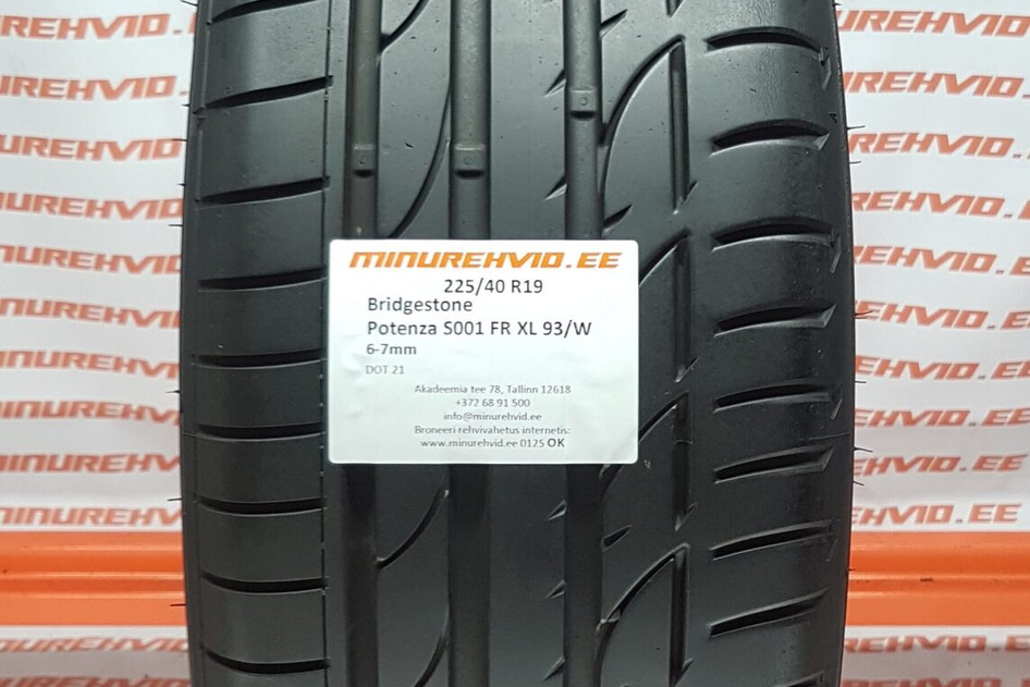 Lietots summer tire 225/40R19 Bridgestone Potenza S001 FR XL 93/W 21