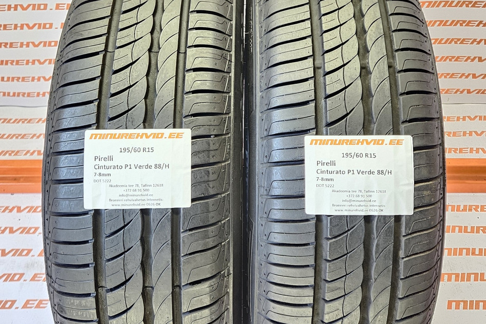 Used summer tire 195/60R15 Pirelli Cinturato P1 Verde 88/H