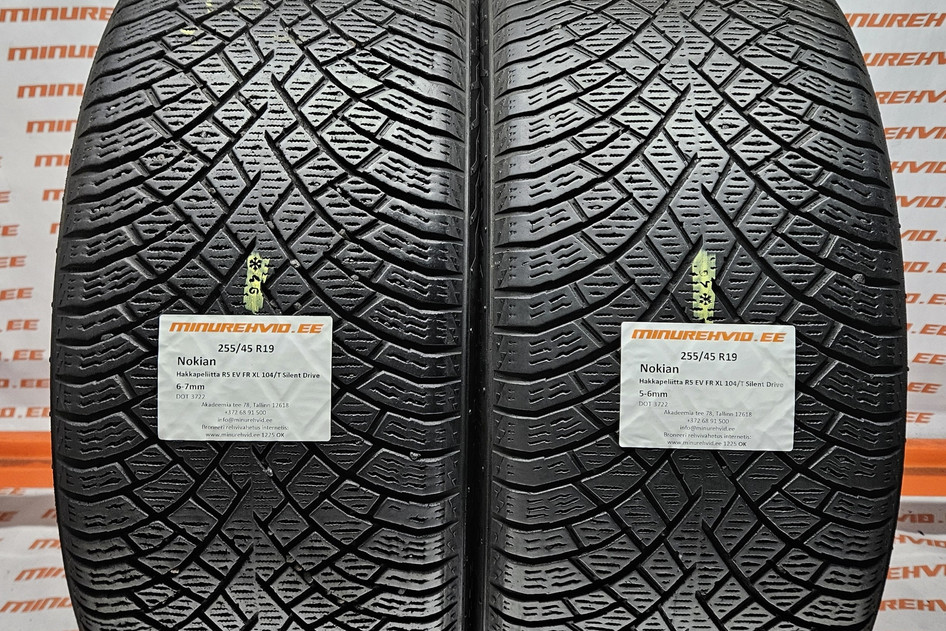 Used studless winter tire 255/45R19 Nokian Hakkapeliitta R5 EV FR XL 104/T Silent Drive