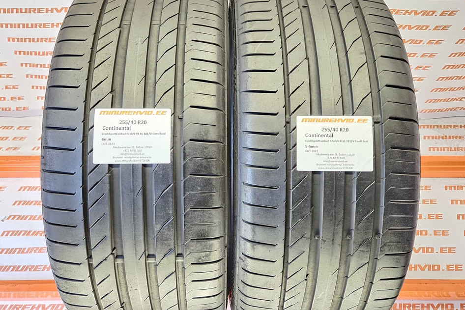 Used summer tire 255/40R20 Continental ContiSportContact 5 SUV FR XL 101/V Conti Seal 2x2823 2x3022