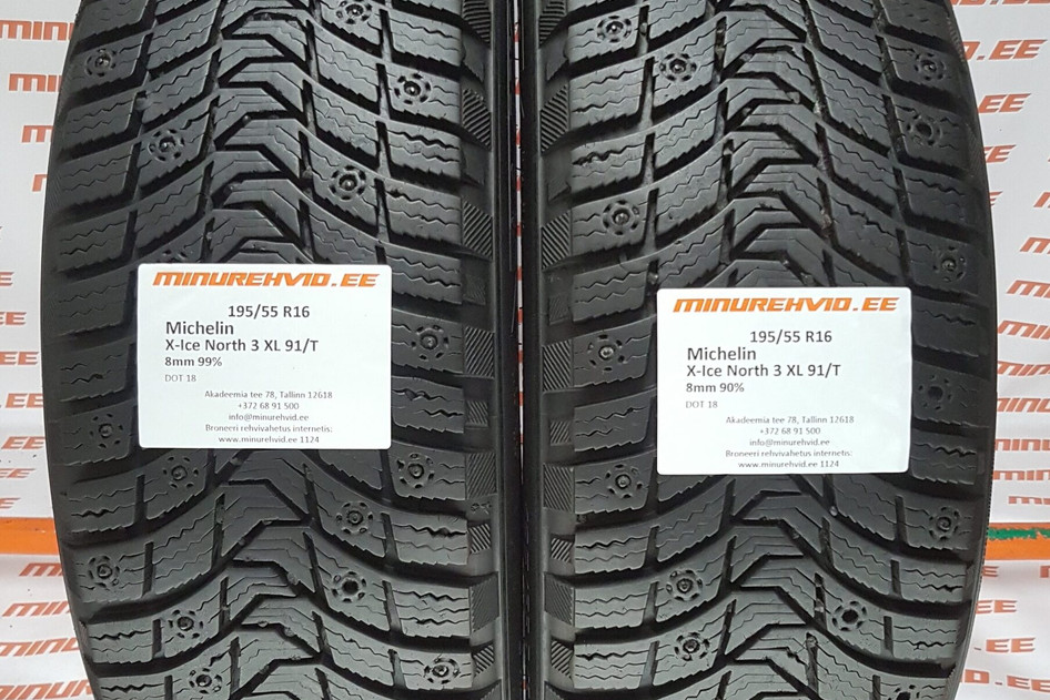 Used studded tire 195/55R16 Michelin X-Ice North 3 XL 91/T