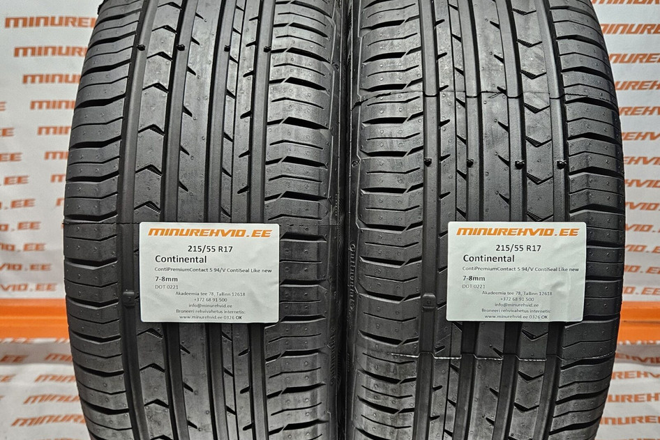 Used summer tire 215/55R17 Continental ContiPremiumContact 5 94/V ContiSeal Like new 0221