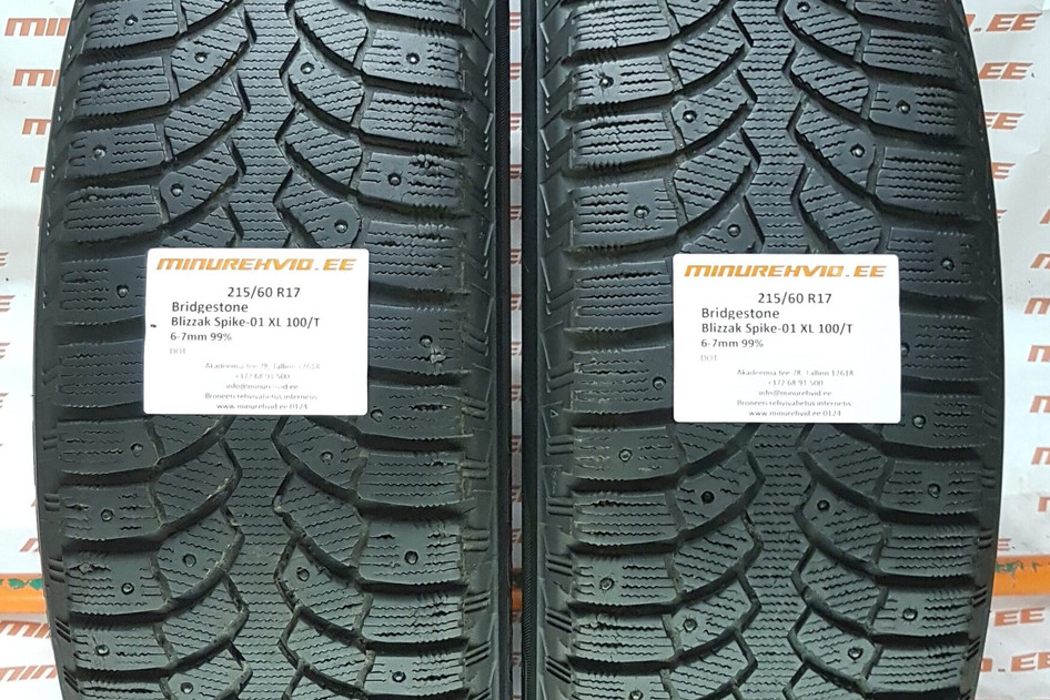 Used studded tire 215/60R17 Bridgestone Blizzak Spike-01 XL 100/T