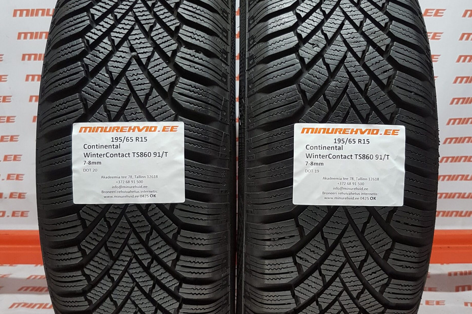 Used studless winter tire 195/65R15 Continental WinterContact TS860 91/T