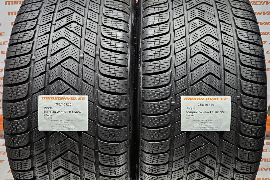 Used studless winter tire 285/40R20 Pirelli Scorpion Winter FR 104/W
