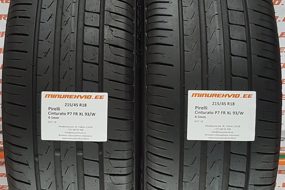 Kasutatud suverehv 215/45R18 Pirelli Cinturato P7 FR XL 93/W