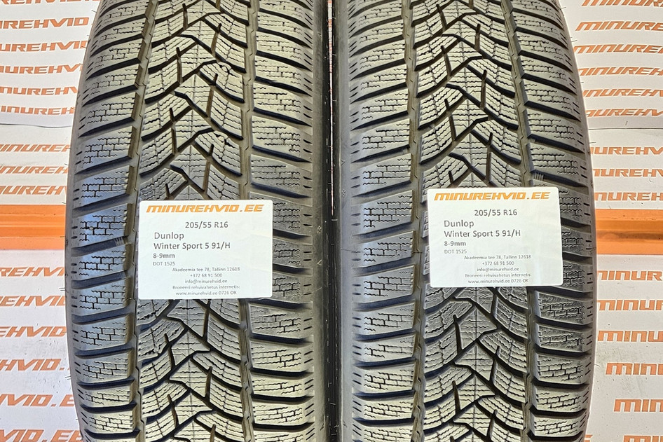 Used studless winter tire 205/55R16 Dunlop Winter Sport 5 91/H 1525