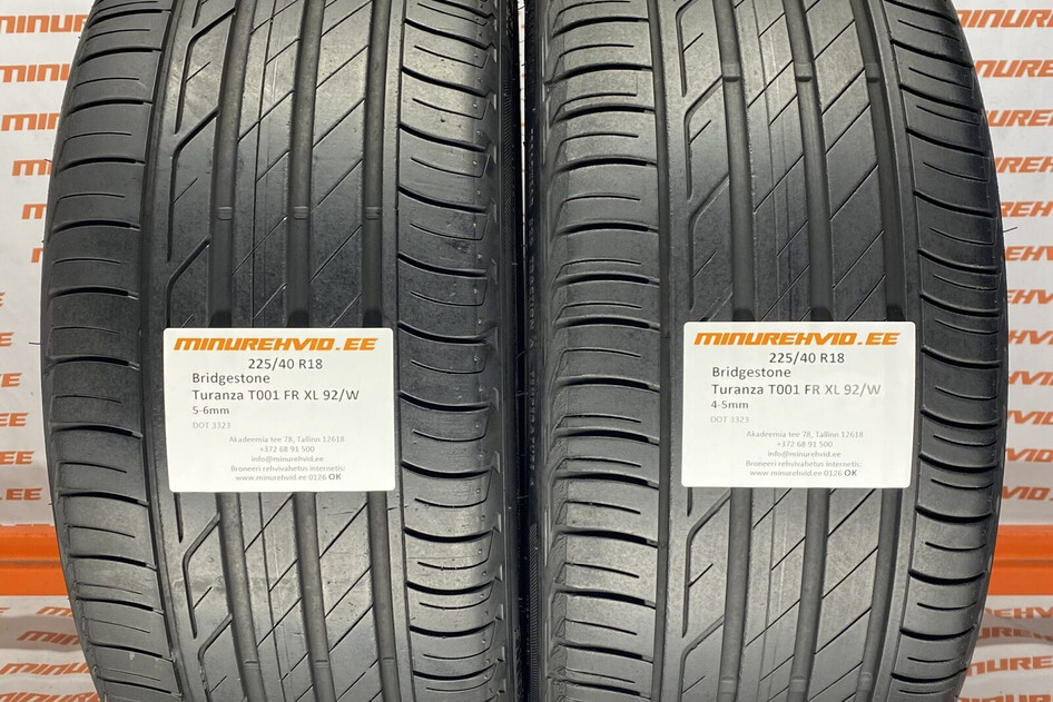 Used summer tire 225/40R18 Bridgestone Turanza T001 FR XL 92/W