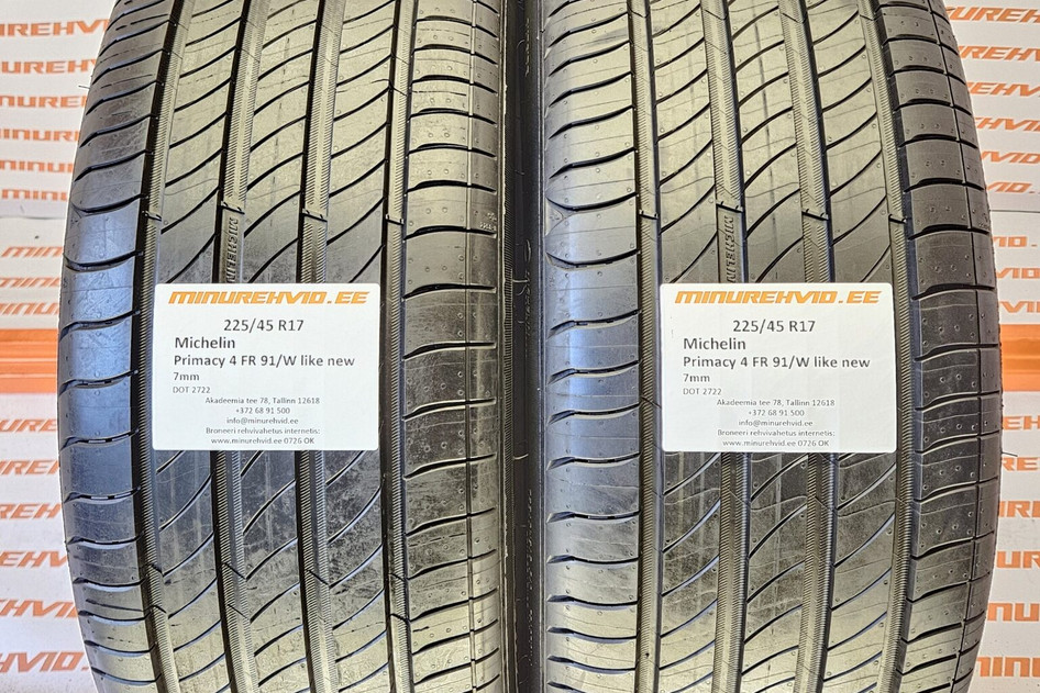 Подержанный летняя шина 225/45R17 Michelin Primacy 4 FR 91/W like new 2722