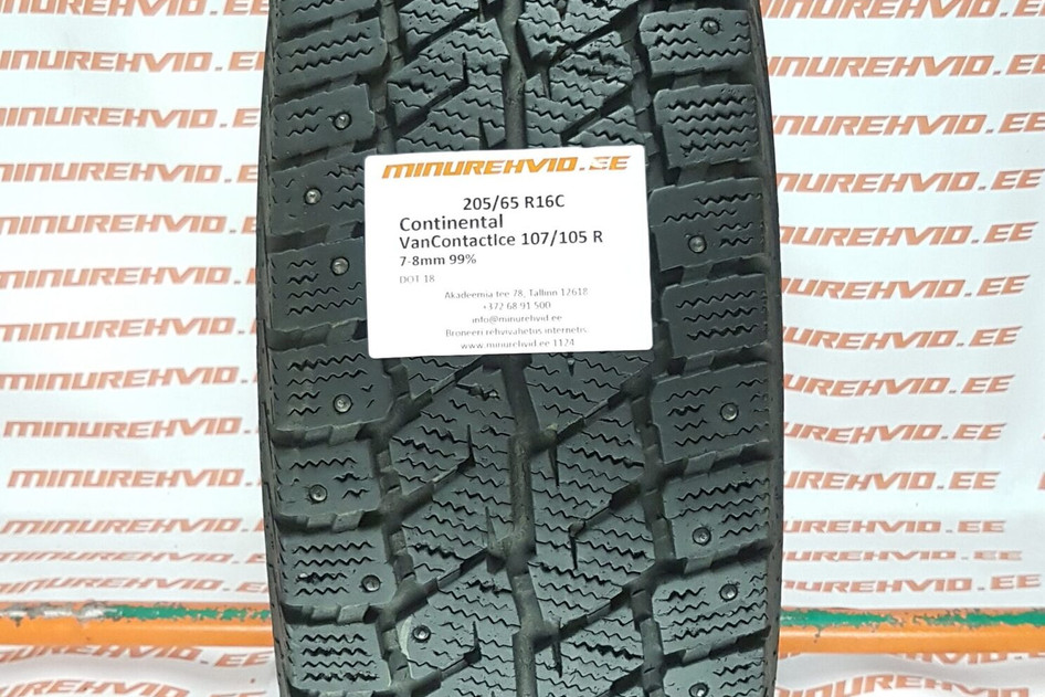 Used studded tire 205/65R16 Continental VanContactIce 107/105 R