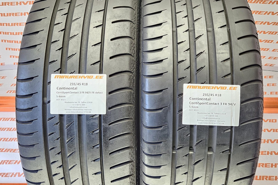 Used summer tire 235/45R18 Continental ContiSportContact 3 FR 94/V 1xFR defect