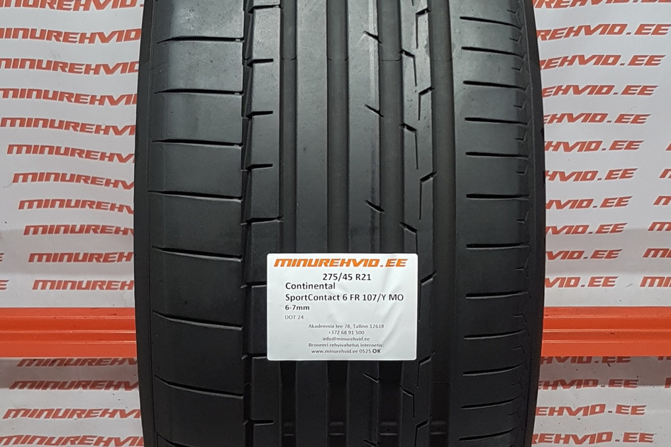 Used summer tire 275/45R21 Continental SportContact 6 FR 107/Y MO