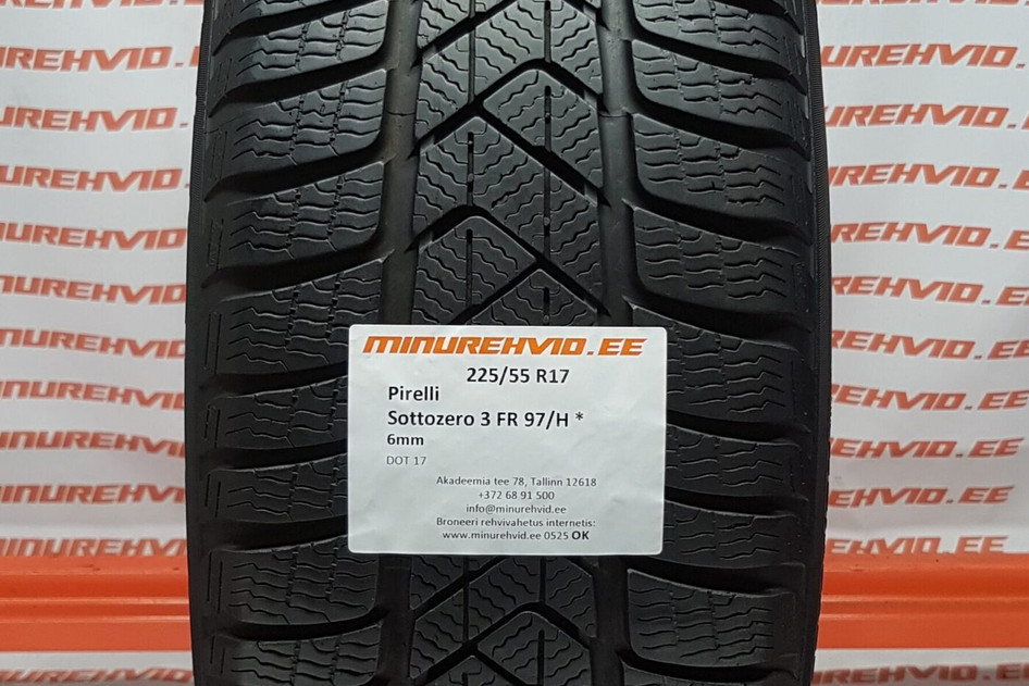 Used studless winter tire 225/55R17 Pirelli SottoZero 3 FR 97/H *