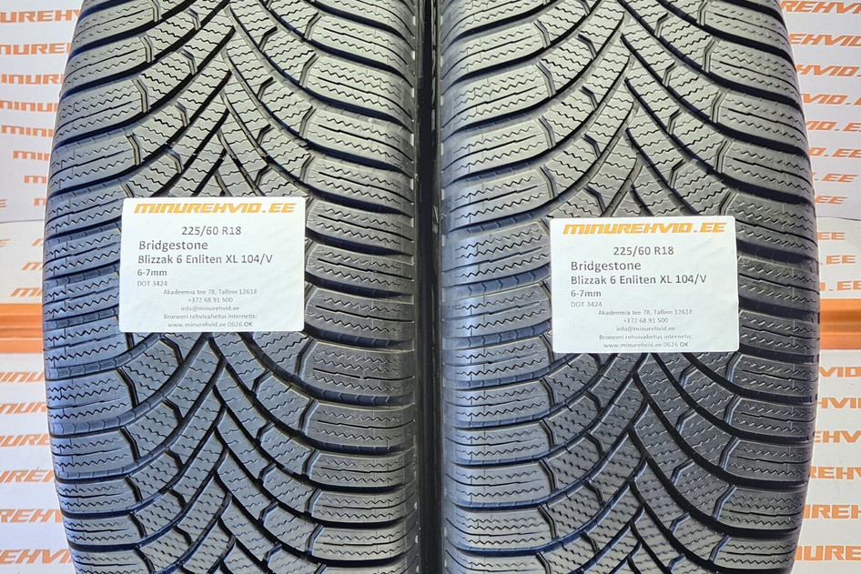 Подержанный нешипованная шина 225/60R18 Bridgestone Blizzak 6 Enliten XL 104/V