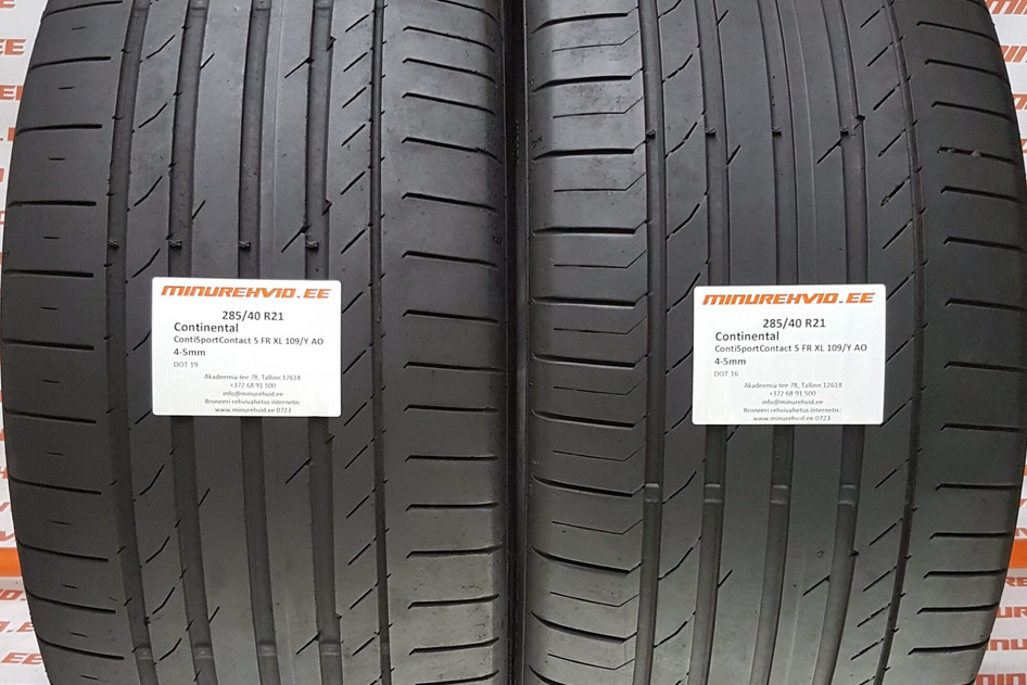 Kasutatud suverehv 285/40R21 Continental ContiSportContact 5 FR XL 109/Y AO
