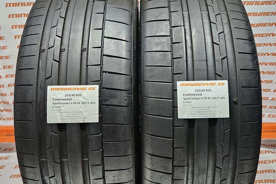 Used summer tire 255/40R20 Continental SportContact 6 FR XL 101/Y AO1 4324