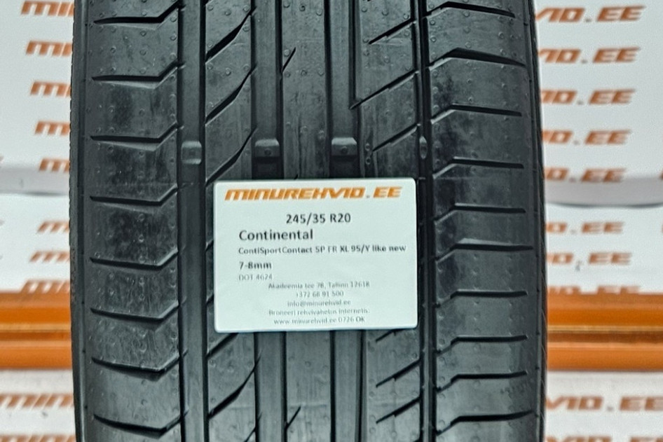 Used summer tire 245/35R20 Continental ContiSportContact 5P FR XL 95/Y like new