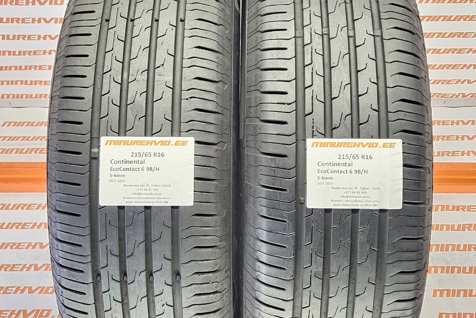 Подержанный летняя шина 215/65R16 Continental EcoContact 6 98/H