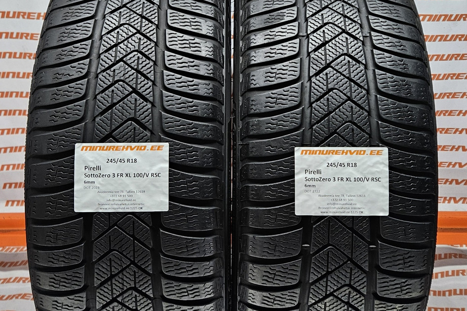 Used studless winter tire 245/45R18 Pirelli SottoZero 3 FR XL 100/V RSC