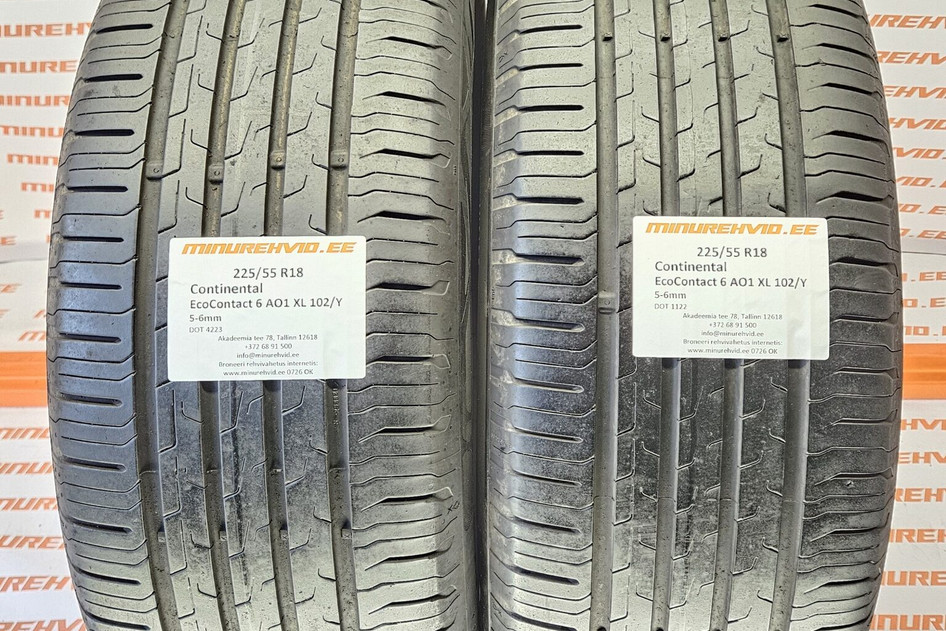 Used summer tire 225/55R18 Continental EcoContact 6 AO1 XL 102/Y 1122+4223
