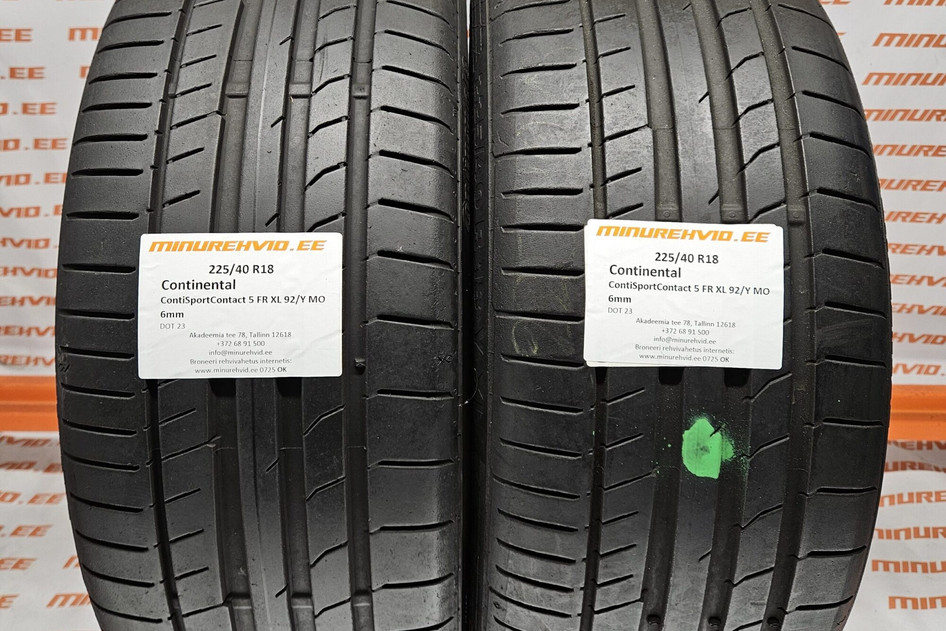 Used summer tire 225/40R18 Continental ContiSportContact 5 FR XL 92/Y MO
