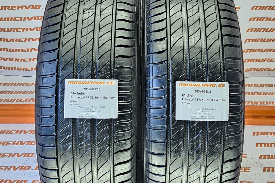 Kasutatud suverehv 205/60R16 Michelin Primacy 4 FR XL 96/H like new 4321