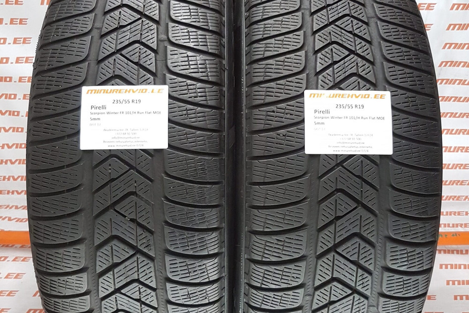 Used studless winter tire 235/55R19 Pirelli Scorpion Winter FR 101/H Run Flat MOE