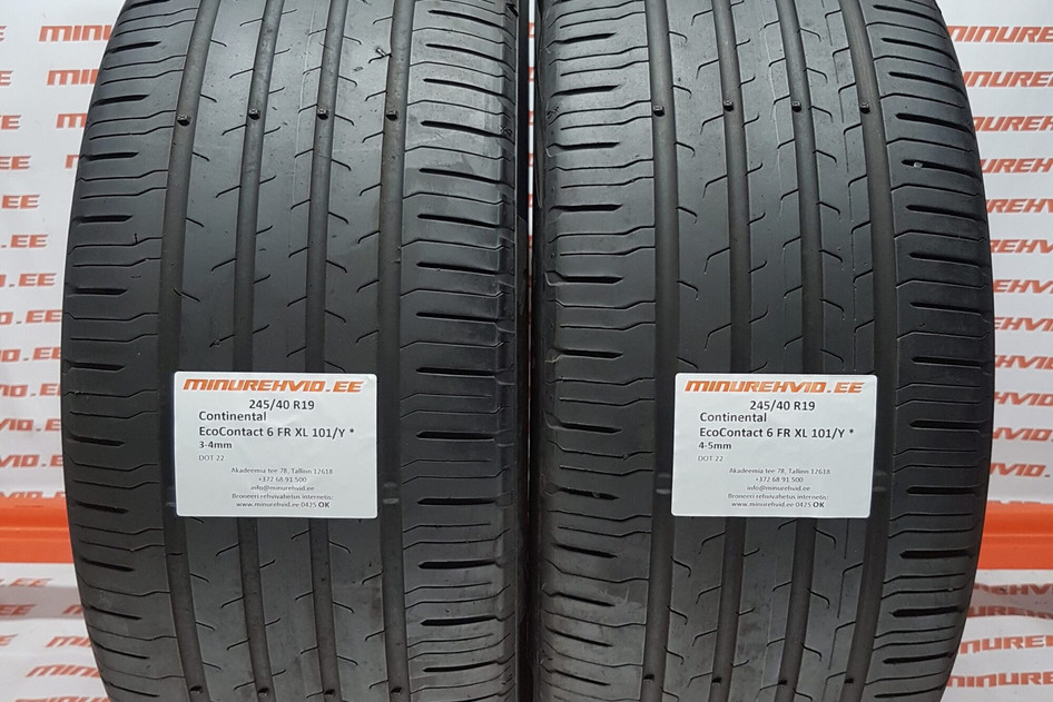 Used summer tire 245/40R19 Continental EcoContact 6 FR XL 101/Y *