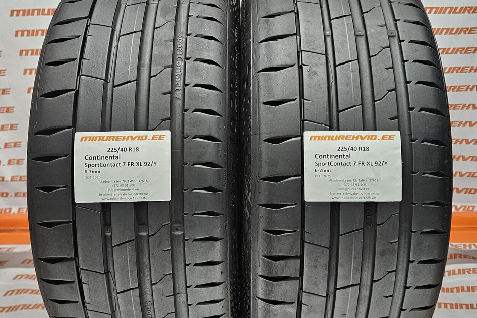 Used summer tire 225/40R18 Continental SportContact 7 FR XL 92/Y