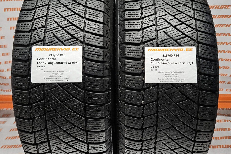 Used studless winter tire 215/60R16 Continental ContiVikingContact 6 XL 99/T.