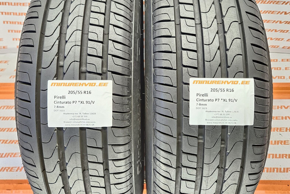 Kasutatud suverehv 205/55R16 Pirelli Cinturato P7 * 91/V