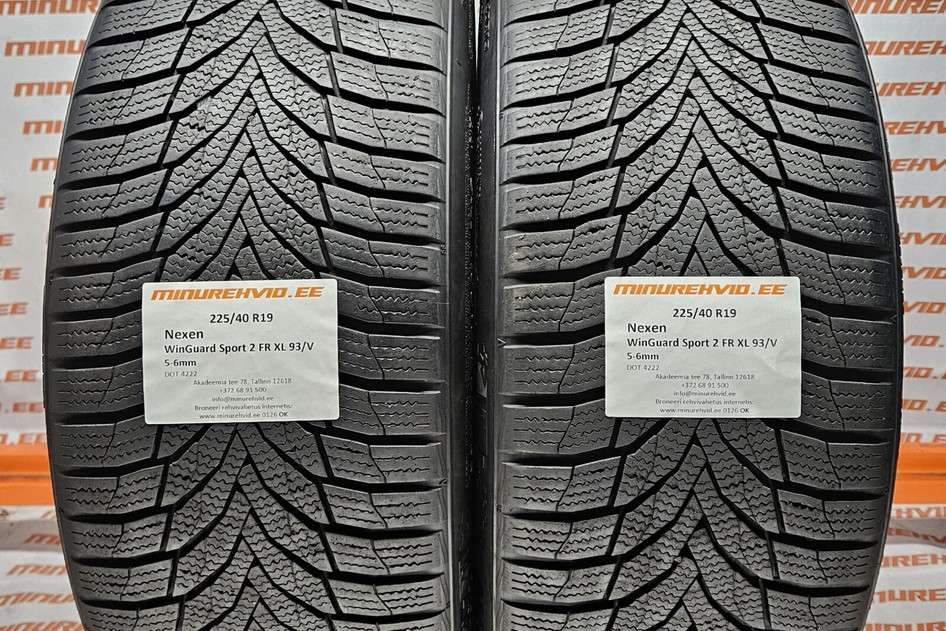 Подержанный нешипованная шина 225/40R19 Nexen WinGuard Sport 2 FR XL 93/V