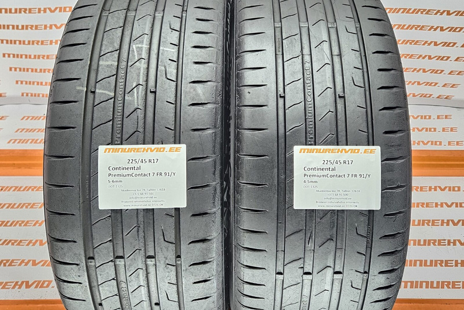 Used summer tire 225/45R17 Continental PremiumContact 7 FR 91/Y