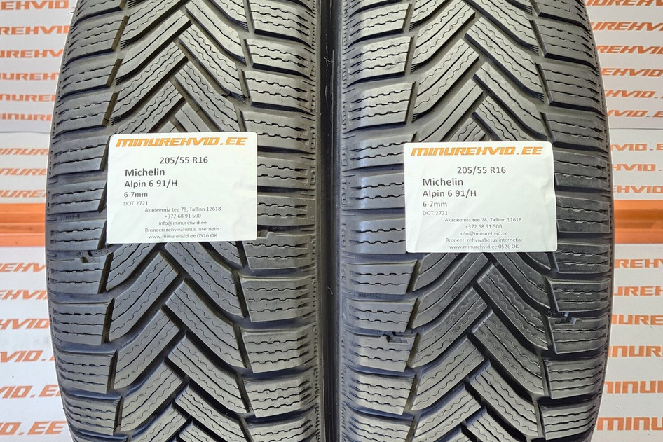 Подержанный нешипованная шина 205/55R16 Michelin Alpin 6 91/H