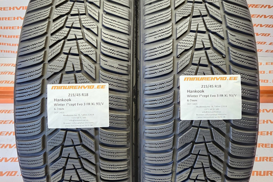 Подержанный нешипованная шина 215/45R18 Hankook Winter I*Cept Evo 3 FR XL 93/V