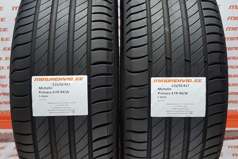 Kasutatud suverehv 215/55R17 Michelin Primacy 4 FR 94/V